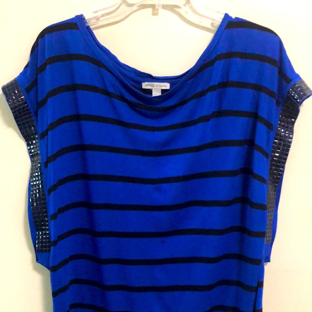 MNG by Mango Top Striped embellished Tunic SZ M